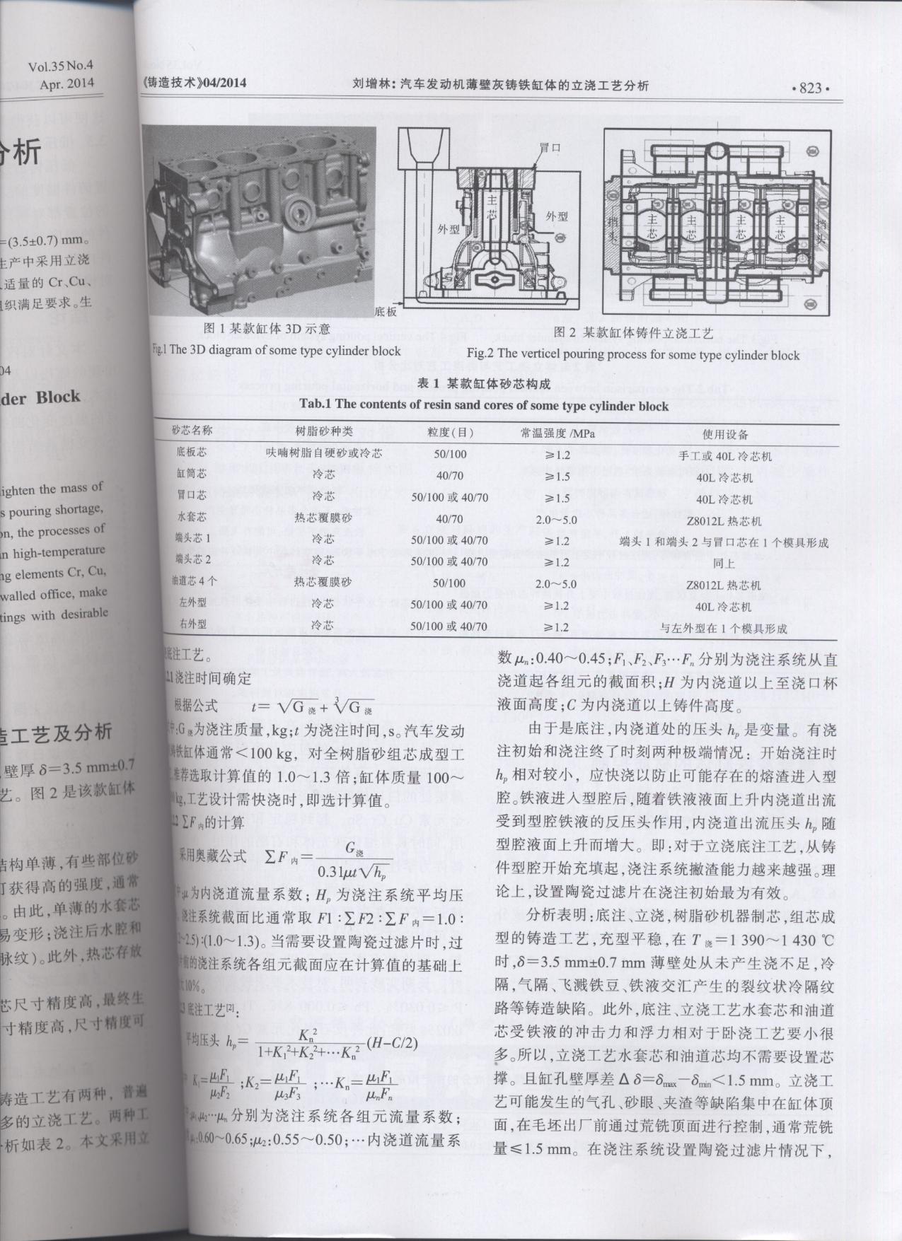 汽车发动机薄壁灰铸件缸体的立浇工艺分析论文2